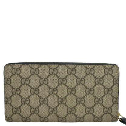 GUCCI GG Marmont Canvas Leather Zip Around Wallet Black 456117