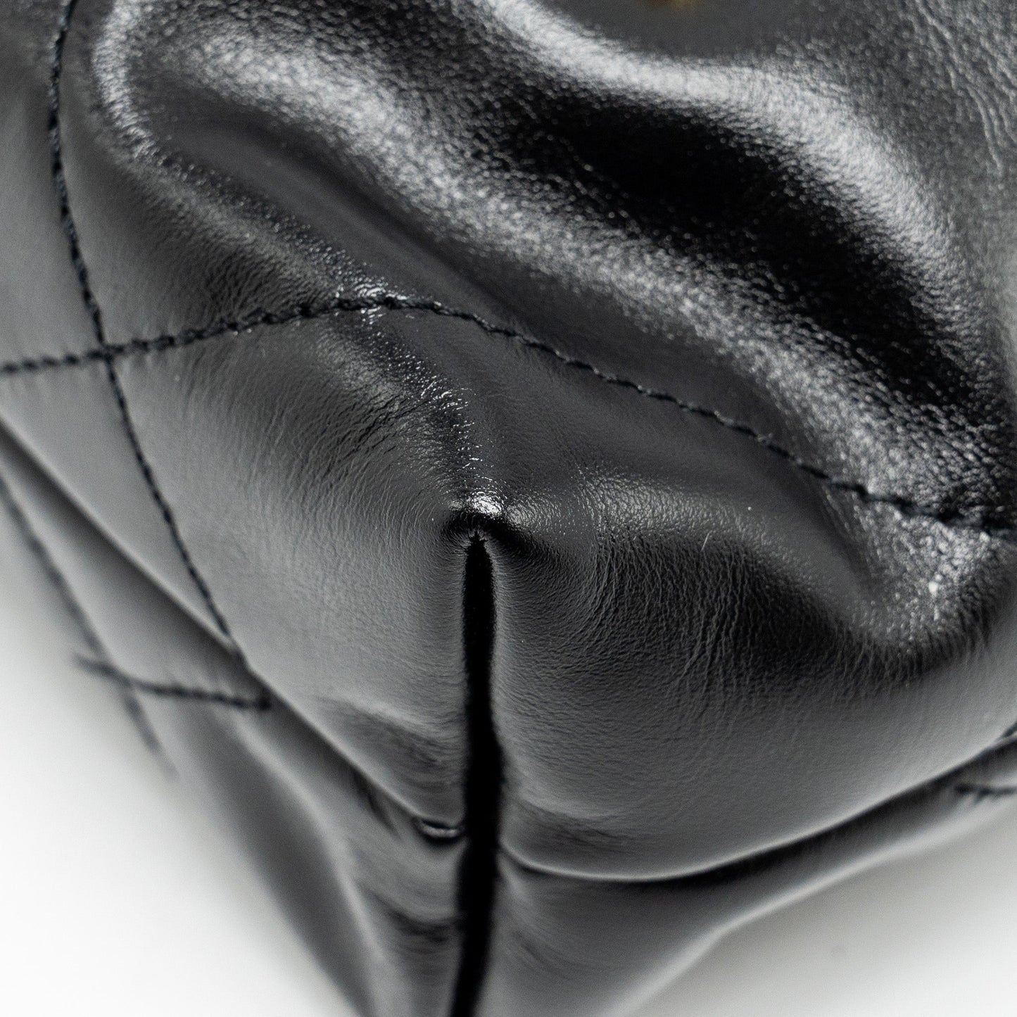 Chanel Mini 22 Bag Shiny Calfskin Black  (microchip)