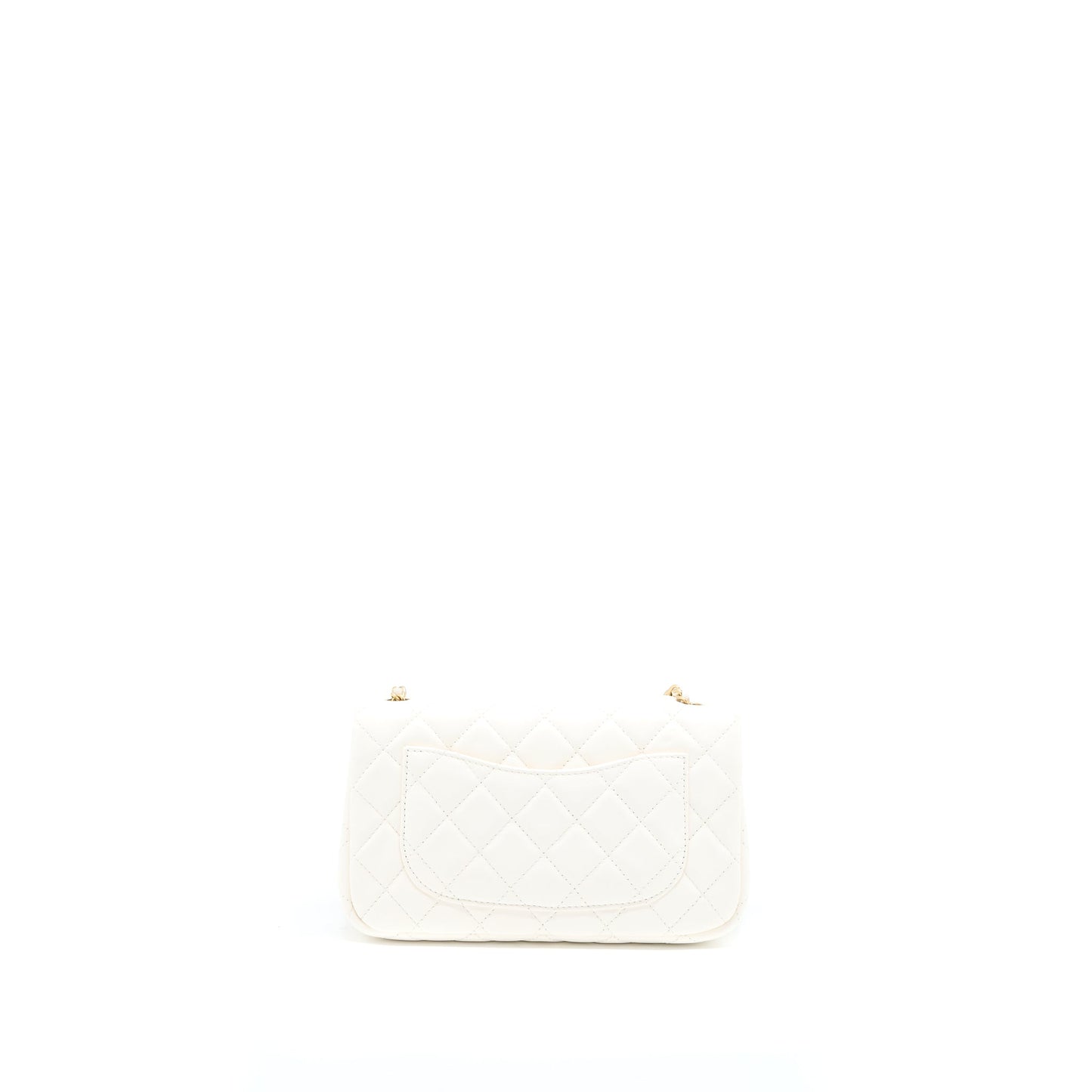 Chanel Pearl Crush Mini Rectangular Lambskin White  (Microchip)