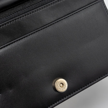 Chanel Boy Wallet On Chain Caviar Black L (microchip)