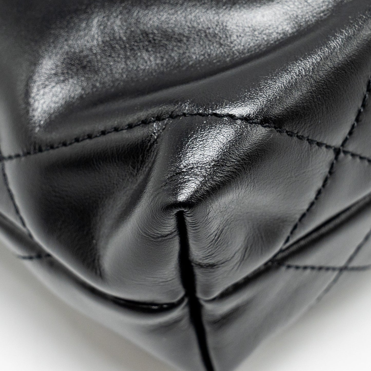Chanel Mini 22 Bag Shiny Calfskin Black  (microchip)