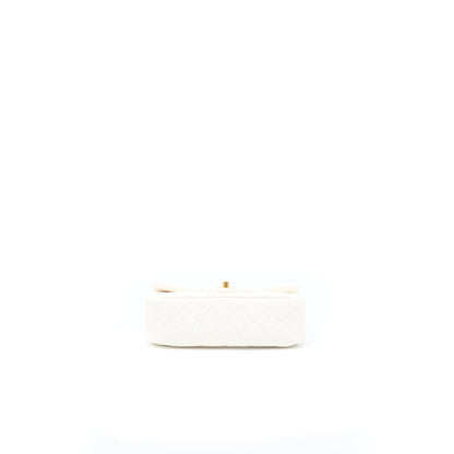 Chanel Pearl Crush Mini Rectangular Lambskin White  (Microchip)