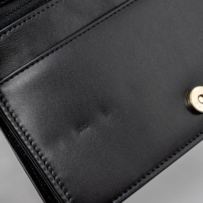 Chanel Boy Wallet On Chain Caviar Black L (microchip)
