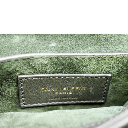 YVES SAINT LAURENT LE 57 Quilted Lambskin Leather Hobo Bag Green