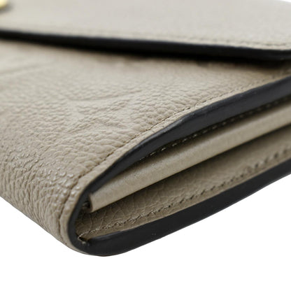 LOUIS VUITTON Sarah Monogram Empreinte Leather Wallet Tourterelle