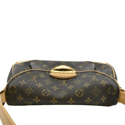 LOUIS VUITTON Beverly MM Monogram Canvas Satchel Bag Brown
