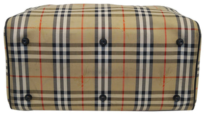 Burberry Nova Check Canvas Leather Black Beige Travel Bag