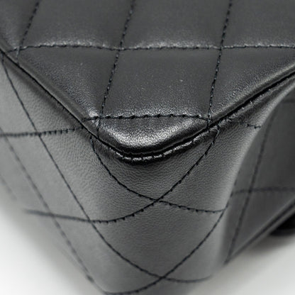 Chanel Medium Classic Double Flap Bag Lambskin Black  (microchip)