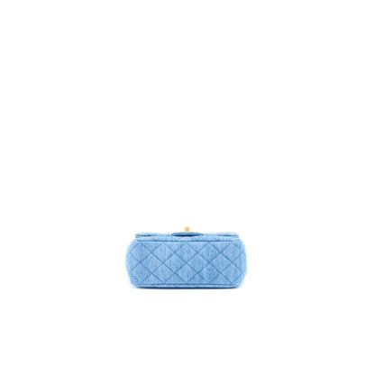 Chanel Pearl Crush Mini Square Flap Bag Denim  (Microchip)