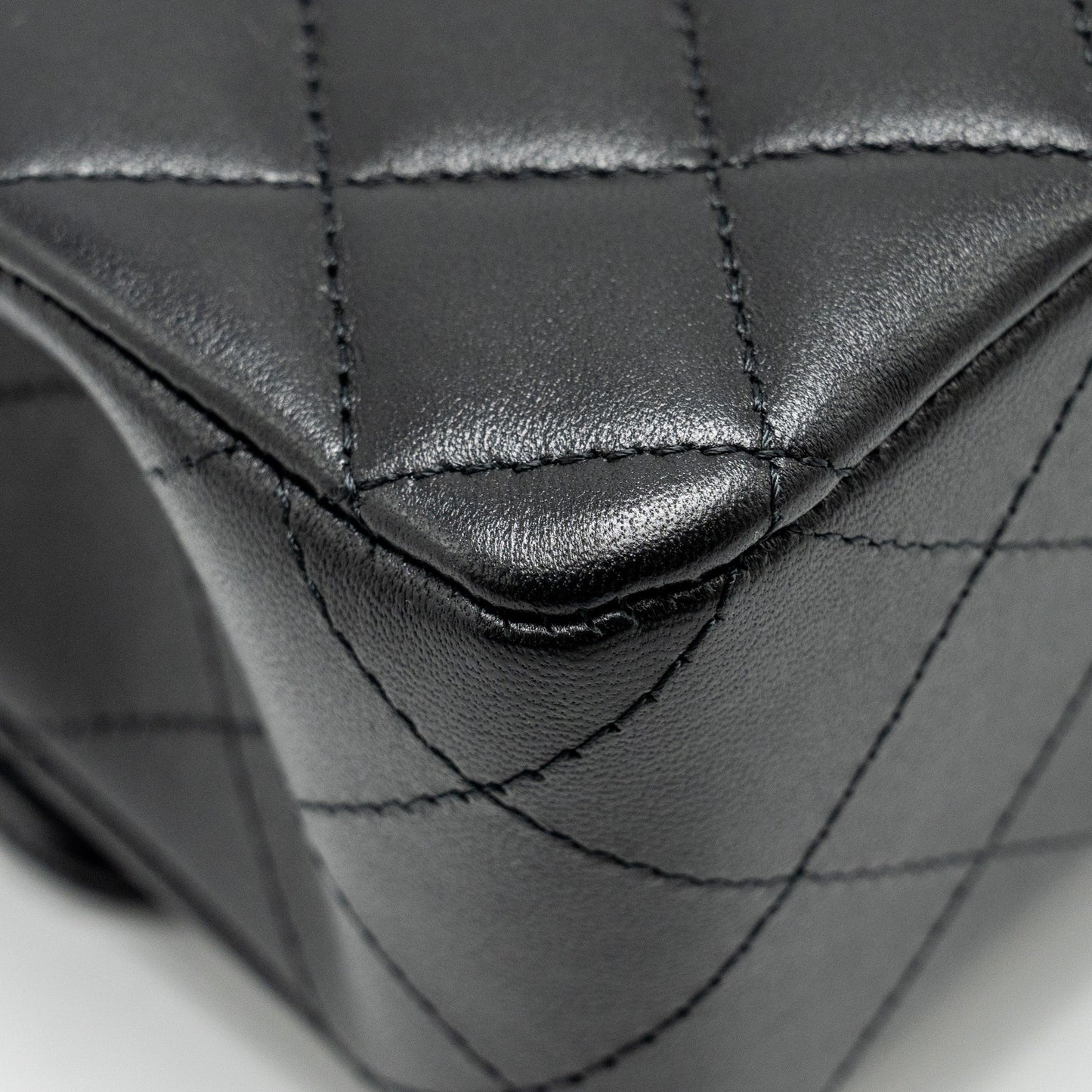 Chanel Medium Classic Double Flap Bag Lambskin Black  (microchip)
