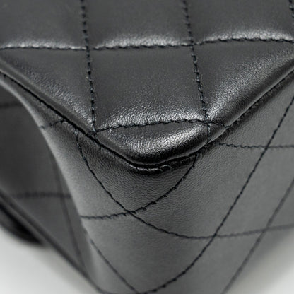 Chanel Medium Classic Double Flap Bag Lambskin Black  (microchip)