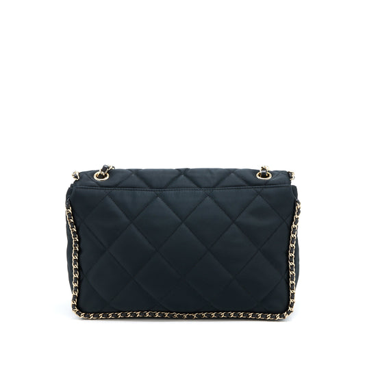 Chanel Seasonal Flap Bag Fabric Black