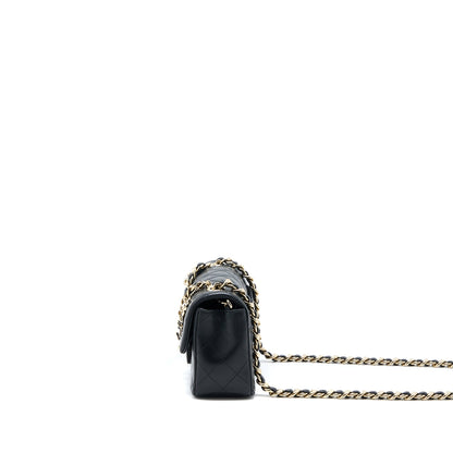 Chanel Mini Rectangular with coco bag charm Limited Edition Lambskin Black L