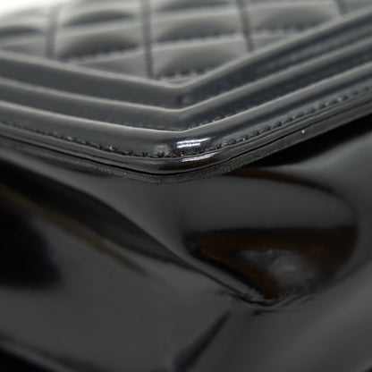 Chanel Medium Le Boy Patent Leather Black L