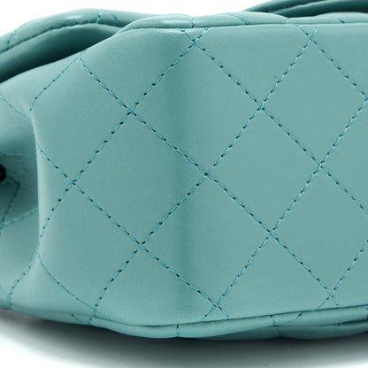 Chanel Mini Square Flap Bag Lambskin Light Green L (Microchip)
