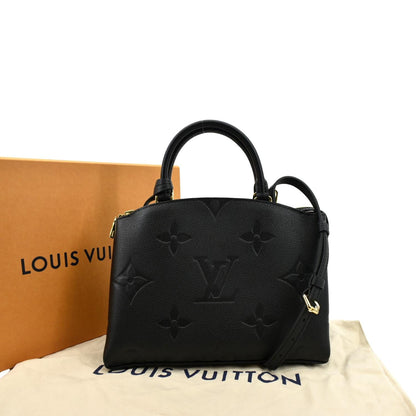 LOUIS VUITTON Petit Palais Monogram Empreinte Leather Shoulder Bag Black