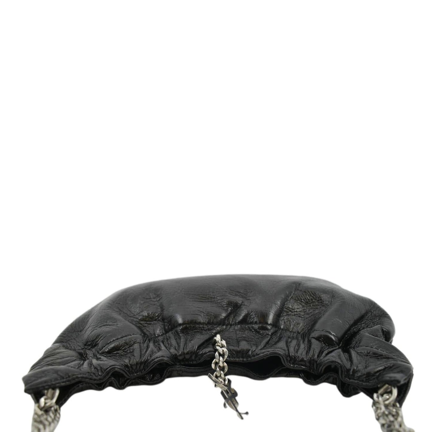 YVES SAINT LAURENT Pac Pac Ruched Leather Hobo Bag Black