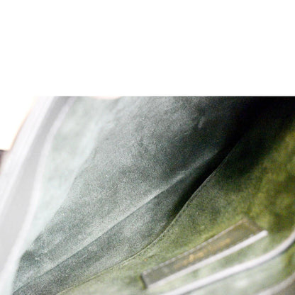 YVES SAINT LAURENT LE 57 Quilted Lambskin Leather Hobo Bag Green