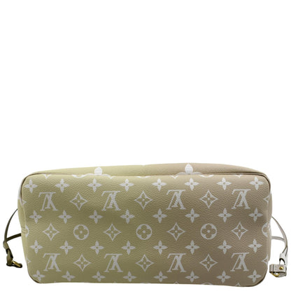 LOUIS VUITTON Neverfull MM Monogram Coated Canvas Tote Sunset Kaki