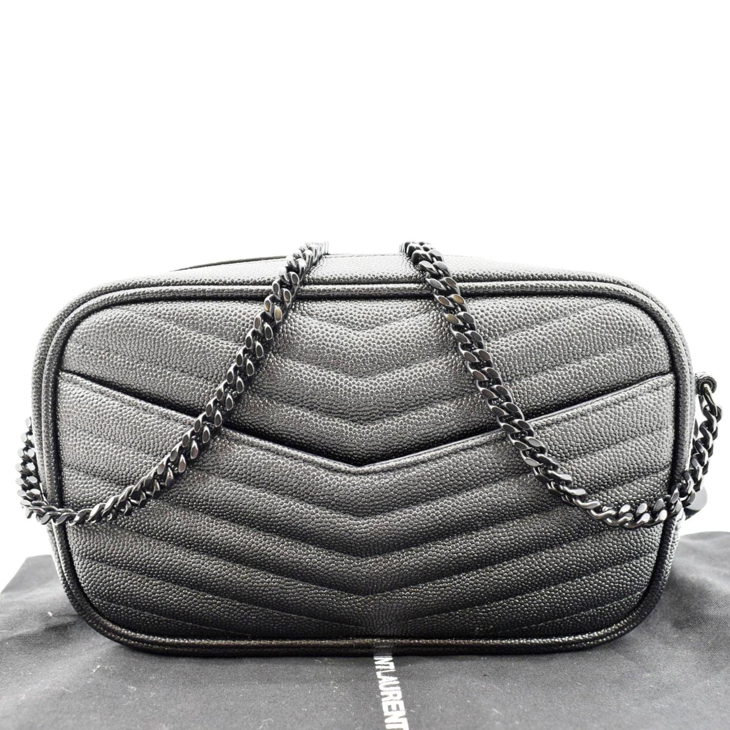 YVES SAINT LAURENT Small Lou Leather Camera Crossbody Bag Black