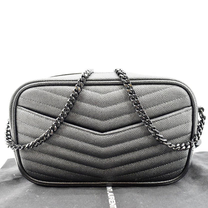 YVES SAINT LAURENT Small Lou Leather Camera Crossbody Bag Black