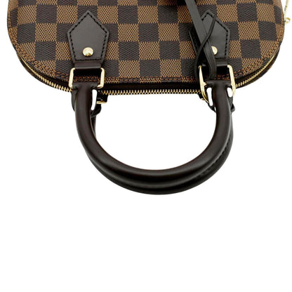 LOUIS VUITTON Alma BB Damier Ebene Satchel Crossbody Bag Brown