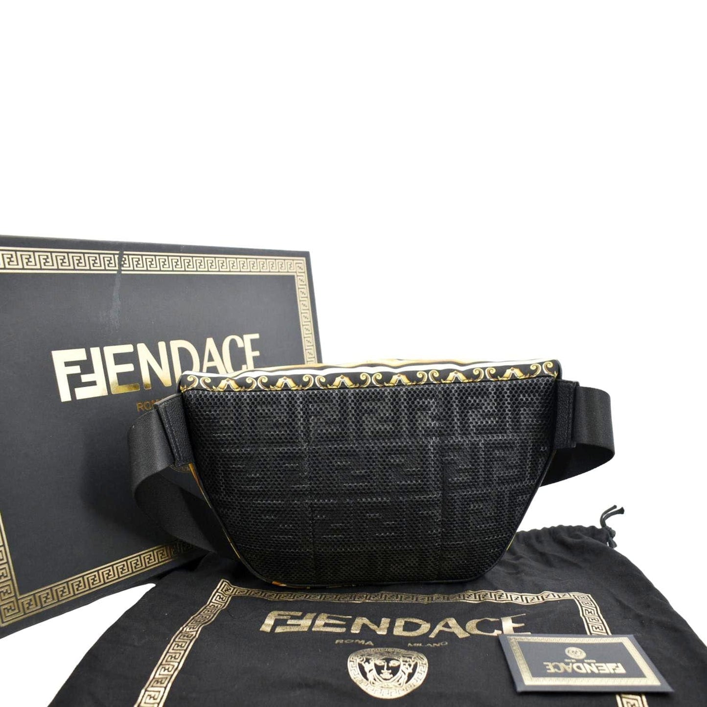 FENDI X Versace FF Baroque Nylon Belt Bag Gold