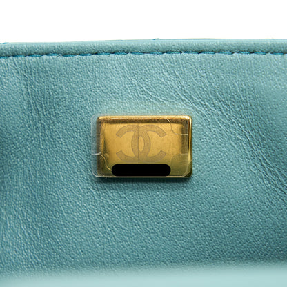 Chanel Mini Square Flap Bag Lambskin Light Green L (Microchip)