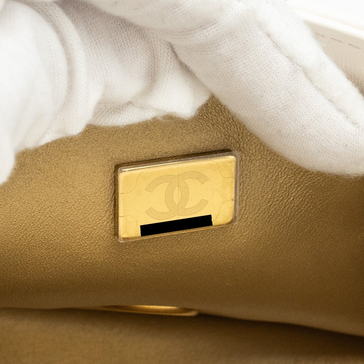 Chanel pearl crush mini rectangular flap bag lambskin White (microchip)