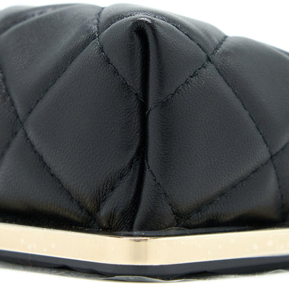 Chanel Mini Clip With Chain Lambskin Black L