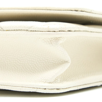 Chanel Classic Wallet On Chain Caviar White L (Microchip)