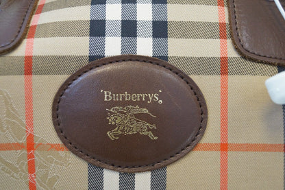Burberry Travel Bag Canvas Leather Nova Check