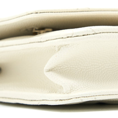 Chanel Classic Wallet On Chain Caviar White L (Microchip)