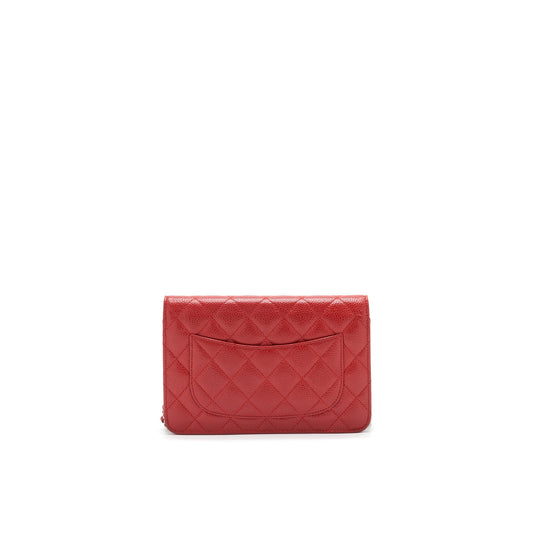 Chanel Wallet on chain Caviar Red with  serial 18