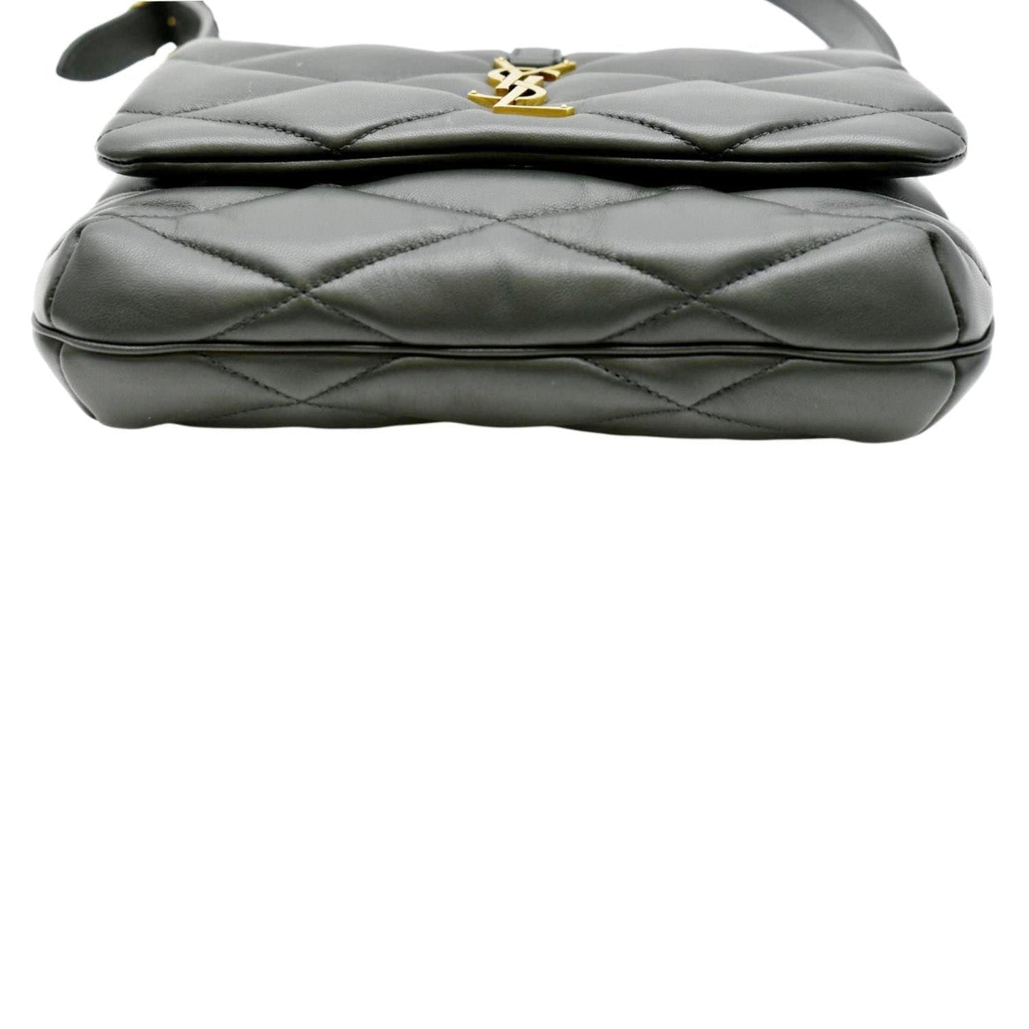 YVES SAINT LAURENT LE 57 Quilted Lambskin Leather Hobo Bag Green