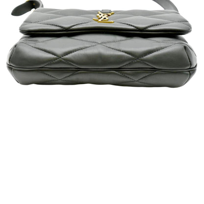 YVES SAINT LAURENT LE 57 Quilted Lambskin Leather Hobo Bag Green