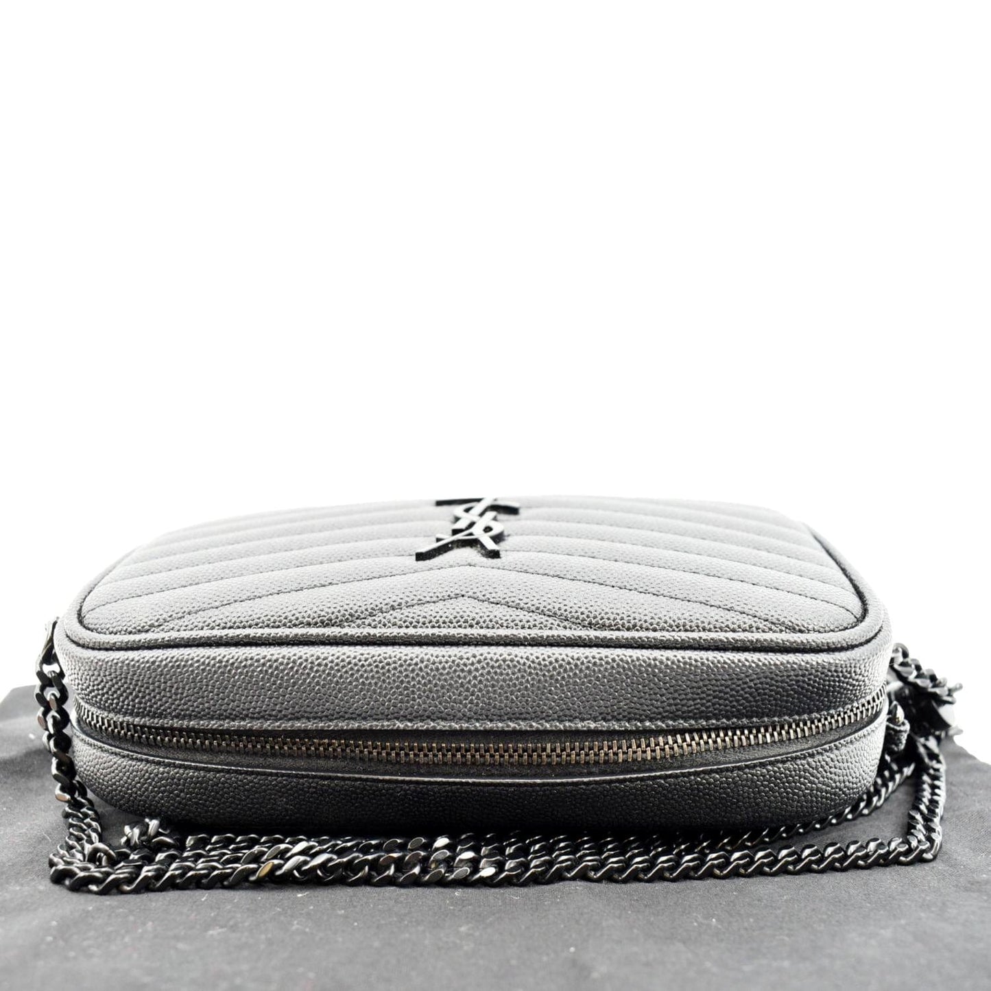 YVES SAINT LAURENT Small Lou Leather Camera Crossbody Bag Black