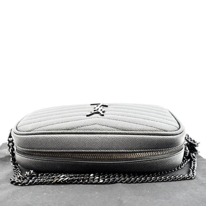 YVES SAINT LAURENT Small Lou Leather Camera Crossbody Bag Black