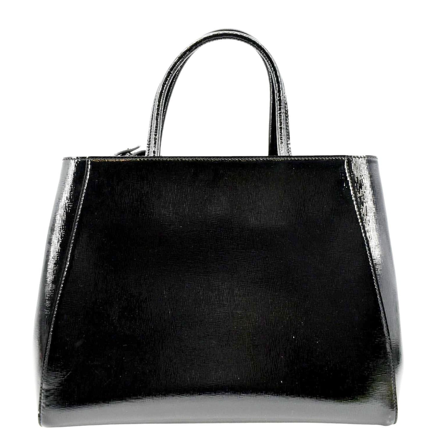 FENDI 2 Jours Patent Leather Shoulder Bag Black