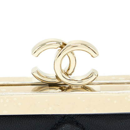 Chanel Mini Clip With Chain Lambskin Black L