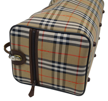 Burberry Travel Bag Canvas Leather Nova Check