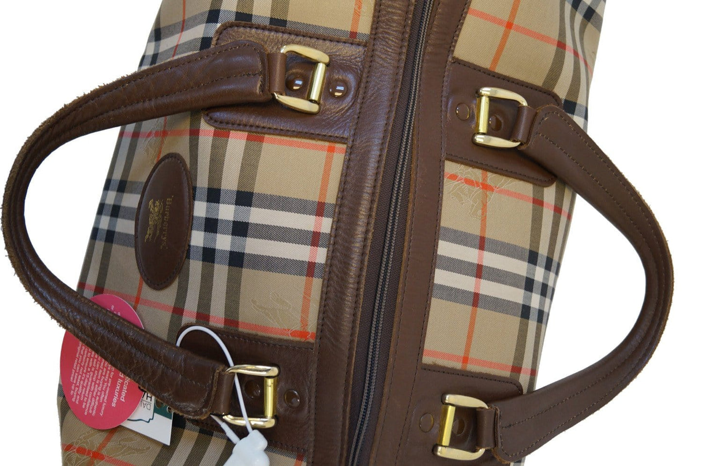 Burberry Travel Bag Canvas Leather Nova Check