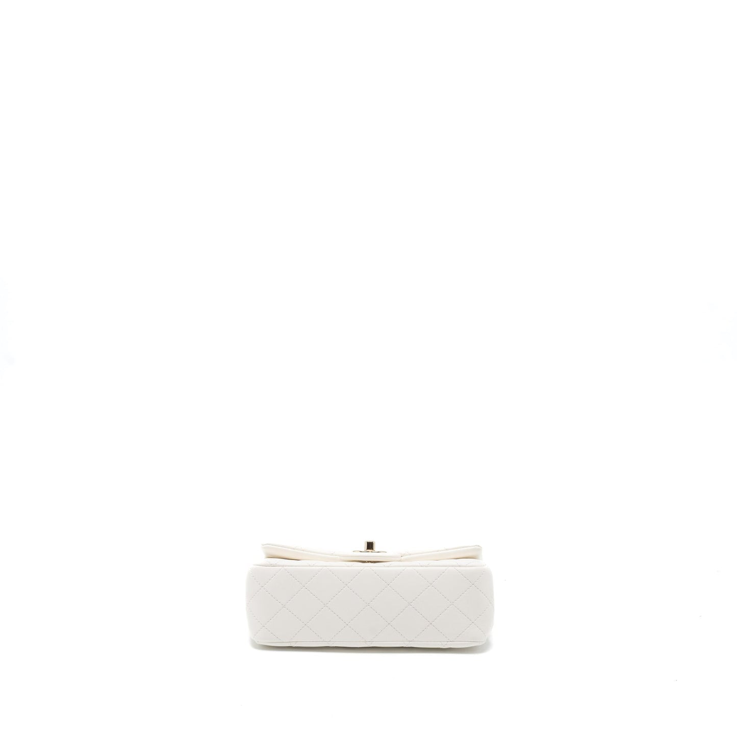 Chanel 23C Pearl Crush Mini Rectangular Flap Bag Lambskin White L (Microchip)