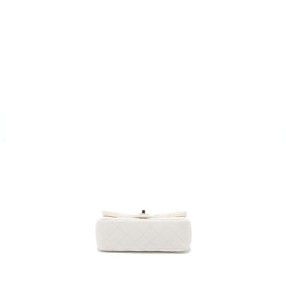 Chanel 23C Pearl Crush Mini Rectangular Flap Bag Lambskin White L (Microchip)