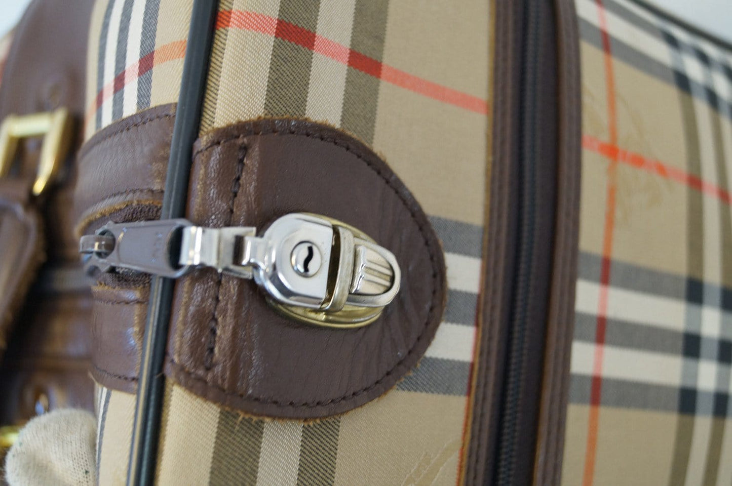 Burberry Travel Bag Canvas Leather Nova Check