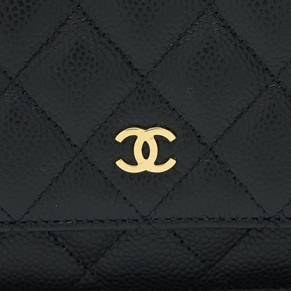 Chanel Classic Wallet on Chain Caviar Black  (Microchip)