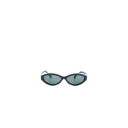 Chanel Oval Sunglasses Acetate & Imitation Pearls Black/White