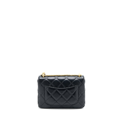 Chanel 22P Enemal Flap Bag Lambskin Black  (Microchip)