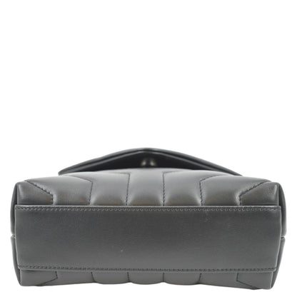 YVES SAINT LAURENT Loulou Toy Quilted Leather Crossbody Bag Black