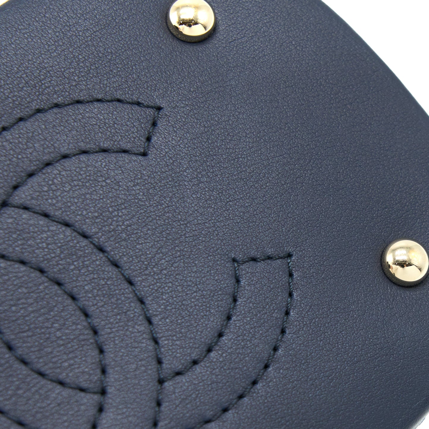Chanel Mini Drawstring Bucket Bag Lambskin Navy
